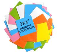 12 Pack 3"x3" Reusable Magnetic Sticky Notes, Dry Erase Whiteboard Magnets for Teachers, Classroom & Office Supplies - Eco-Friendly Multi-Color Sticky Notes for Whiteboard, Fridge, Locker, Cabinet