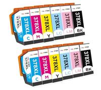 12 Pack 378XL Ink Cartridges Replacement for Epson 378 Ink Cartridges Multipack Compatible for Epson Expression Photo XP-8500 XP-8505 XP-8600 XP-8605 XP-8700 XP-8000 XP-8005