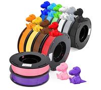 12 Pack 3D Printer Filament 1.75mm PLA 3D Printing Filament Bundle in Total 3KG, 12 Colors Dimensional Accuracy +/- 0.02 mm Widely Compatible for 3D Printing