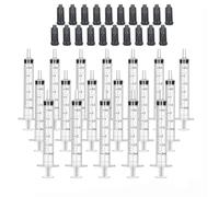 12 Pack 3ml Plastic Syringe with Cap, Syringes without Needle, Syringe Luer Lock for Science Labs, Glue Applicator, Feeding Pets, Measuring Liquids, Individually Sterile Sealed