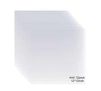 12 Pack 4 Mil Clear Mylar Stencil Sheets, 12" x 12" Blank Stencils, Reusable Template Material, Make Your Own Stencil Compatible Vinyl Cutting Maching