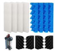 12 Pack 406/407 Bio Foam Replacement Aquarium Filter Media kit Compatible with Fluval 406/407 Canister Filter, Bio Foam Sponge Set - 4 White, Black & Blue for Biological and Mechanical Filtration
