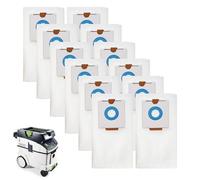 12 Pack 496186 Filter Bags for Festool CT 36 Hoover Bags for CTM 36 E/CTL 36 E CLEANTEC Series - CT 36 Dust Extractor Bags for Festool SC FIS-CT 36/5 Dust Bags - Large Capacity