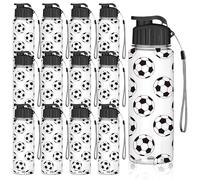12 Pack 500ml Plastic Football Water Bottles Bulk with Leakproof Flip Top