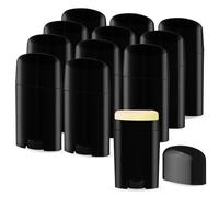 12 Pack 50g/1.7oz Black Empty Deodorant Containers Top-Fill Deodorant Tubes Refillable Plastic Twist-Up Deodorant Bottles Lip Balm Tubes For Homemade DIY Deodorant,Lip Balm,Aromatherapy And More