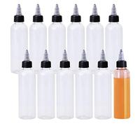12 Pack 5oz Plastic Squeeze Dispensing Bottles with Black Twist Cap, Multi Purpose Bottle for Crafts, Art, Glue, Liquid
