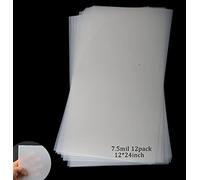 12 Pack 7 mil Blank Stencil Sheets 12 x 24 inch Mylar Sheet, Acetate Sheets for Crafts, Milky Translucent PET Template Material
