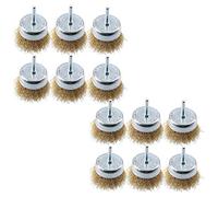 12 Pack 75mm Steel Wire Cup Brush For Drills Brass Coated Rust Paint Remover