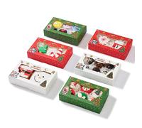 12 Pack 7x4.3x1.5Inch Green/Red/White Christmas Cookie Gift Boxes Clear Window Ideal for Packaging Cookie Macaron Cake Pop Chocolate Truffles Donut Pie Treat Boxes for Christmas for Gift-Giving