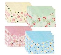 12 Pack A4 Plastic Wallets File Folder PP Plastic Folders Fresh Floral Document Bag Envelope Document Folder with Snap Button Plastics Envelopes Folders Clear Colours Envelope Wallets for Paperwork
