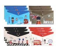 12 Pack A4 Plastic Wallets Folder with Snap Button, I Love London Document Folder Waterproof PVC Envelope Folder A4 Plastic Folders for School Home Work Office Organization (London)