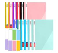 12 Pack A4 Project Folders, Plastic Wallets Presentation Project Folders Report Document Organiser Holder Case Plastic Document Transparent Cover Files Folders, Report Files Sorting - 8 Colors