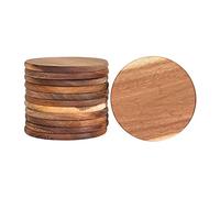 12 Pack Acacia Wood Drink Coasters, 3.74 Inch Round Wooden Coasters Cup Coasters