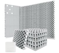 12 Pack Acoustic Foam Panels 2" X 12" Sound Proof Panles Soundproofing Noise Cancelling Wedge For Home Office for Car, Studio, Home(Grey,12 x 12 x 1 INCH)