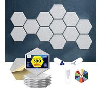 12 Pack Acoustic Panels, Self-adhesive Acoustic Panels, 2nd Generation Sound Absorbing Panel, Sound Proof Foam Panels, Eco-friendly Polyester Soundproof Wall Panels Reducing Noise and Eliminate Echoes