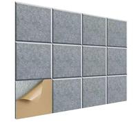12 Pack Acoustic Tiles Self Adhesive, Acoustic Panels Soundproofing, Acoustic Panels Sound Absorbing, Sound Proof Panels For Walls Gaming, For Ceiling Door Wall Bedroom 30x30 Cm (grey b)