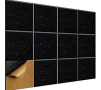 12 Pack Acoustic Tiles Self Adhesive, Acoustic Panels Soundproofing, Acoustic Panels Sound Absorbing, Sound Proof Panels For Walls Gaming, For Ceiling Door Wall Bedroom 30x30 Cm (black)