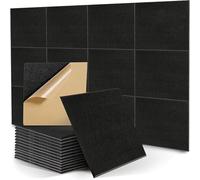 12 Pack Acoustic Wall Panels Self Adhesive, 30x30x1cm Square Sound Proofing Panels, for Wall Ceiling Recording Studios Home Office Black