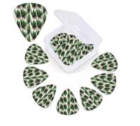 12 Pack Aloe Leaf Print Guitar Picks with Custom Organizer Storage Box Guitar Accessories Ukulele Picks for Acoustic Guitar Bass Guitar Gift