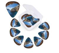 12 Pack Arch in Mallorca Spain Guitar Picks with Organizer Storage Box, 3 Different Thickness Celluloid Plectrums for Acoustic Guitar, Bass, Ukulele, Includes 0.46mm, 0.71mm, 0.96mm