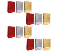 12-Pack Assorted Colour Holographic Wine Bottle Gift Bags With Rope Handles - Large, Durable And Reusable Gift Carriers For Christmas, Weddings, Birthdays, Anniversaries, And Holiday Parties