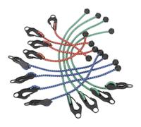 12 PACK Assorted Tarpaulin Cord Set - Ball-Ended Bungee Cords - Detachable Hook