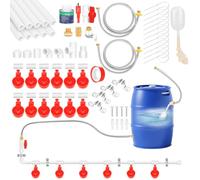 12 Pack Automatic Chicken Water Cups, Complete Set Pipeline Automatic Chicken Waterer System Poultry Waterer for Chick Duck Quail