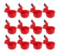 12-Pack Automatic Chicken Watering Cup Waterer - Auto-Fill Poultry Drinking Bowl, 3-Inch Diameter, Durable Plastic, Leak-Free, Easy Install and Clean