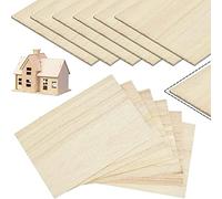 12 Pack Balsa Wood Sheets, 200x100x1mm Thin, Unfinished Plywood Square Light Craft Model Wooden Plate for Airplane, Boat