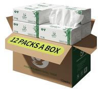 12-Pack Bamboo Tissues White Bamboo Facial Tissues 3-Ply Luxury White Tissues Bulk Tree-Free Eco-Friendly Sustainable