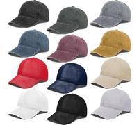 12 Pack Baseball Cap for Men, Classic Plain Dad Hat Style, Adjustable Cotton Polo Cap, Breathable Summer Sun Visor, Bulk Blank Sports Hats for Outdoor, Team & Group Events