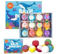 12 Pack Bath Bombs with Animal Toys Inside,Surprise Bulk Natural Bubbles Birthday Gifts for Women Men,Easter Basket Stuffers for Adults Spa Relaxing Gifts,Handmade Colorful Bubble Fizzy