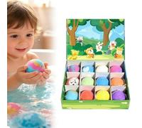 12-Pack Bath Bombs with Surprise Toys Inside, Ocean Toy Bath Salt Ball Sleeve Box Bath Bombs, Bath Bomb Gifts for Easter Birthday Christmas Holiday Gifts for Kids Girls Ages 3-12 (B)