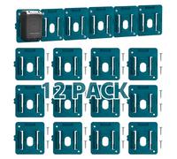 12 Pack Battery Holder Mounts Compatible with Makita 18V Batteries - Battery Mount Hanger Suitable for BL1860 BL1850 BL1840 BL1830 BL1820 BL1815N (Includes 24 Screws; Batteries Not Included)