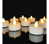 12 Pack Battery Operated Tea Lights Candles Flickering Flameless LED Lights, Long Lasting 200+ Hours Realistic Electric TeaLights Fake Plastic candles for Wedding, Centerpieces, Halloween, Christmas