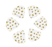 12 Pack Bee print Guitar Picks, Bass Electric Acoustic Guitar Ukulele Accessories Includes Thin Medium Heavy Guitar Picks Plectrums with Organizer Storage Box