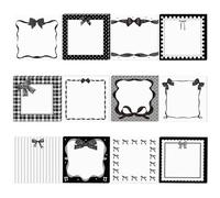 12-Pack Black Bow Cute Sticky Notes Set, 240 Sheets Girly Black and White Notes Pads, Preppy Sticky Notes Preppy Stationary for Girls Women School Office Campus Home, Teens Girls Party Bag Fillers