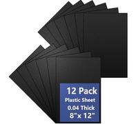 12 Pack Black Plastic Sheet 8x12x0.04 in Flexible High Tensile Plastic Sheets Black Plastic Panel for DIY Materials Handicrafts Home Decoration
