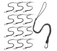 12 Pack Black Tool Lanyards for Hand Tools, Lanyard Safety Tool Leash, Retractable Tool Lanyard with Buckle and Adjustable Loop End,Maximum Weight Limit 9 kg/ 19.4 lb