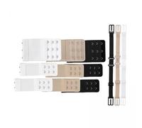 12-Pack Bra Extenders Set (White/Nude/Black 4 Each) - Soft Elastic Comfort Clasp Extensions for Bras, No-Sew,Waist Cincher,Seamless Strap Adjusters for Sports Bras & Everyday Wear (3-Tone Multi-Pack)
