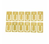 12 Pack Brass Bookmarks, Numbered 1-12 Metal Paper Clips, Vintage Hollow Design Page Markers for Planner Journal Notebook, Cute Stationery Gift for Readers Teachers Students