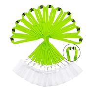 12 Pack Breakaway Lanyard with Card Holders, Durable Rainbow Neck Safety Lanyards Straps with Clear Waterproof Name Badge Holders in Bulk, Apple Green