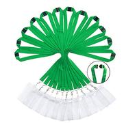 12 Pack Breakaway Lanyard with Card Holders, Durable Rainbow Neck Safety Lanyards Straps with Clear Waterproof Name Badge Holders in Bulk, Green