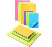 12 Pack Bright Colorful Sticky Notes - 8 x 6 Inch, 6 x 4 Inch, 5 x 3 Inch - 6 Colors, 30 Sheets/Pad