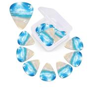 12 Pack Bright Sunshine Summer Beach Guitar Picks with Organizer Storage Box, 3 Different Thickness Celluloid Plectrums for Acoustic Guitar, Bass, Ukulele, Includes 0.46mm, 0.71mm, 0.96mm
