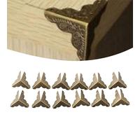 12-Pack Bronze-Tone Alloy Furniture Corner Brackets, 3.6 cm x 2.4 cm Decorative Triangle Corners with Screws, for Boxes, Photo Frames & DIY Wood Projects