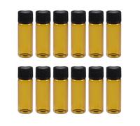 12 Pack Brown Glass Vials 5ml Refillable Sample Bottles | Screw Cap Design, Easy Fill for Colognes and Cosmetic Serums, Travel Sharing Bottles