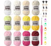 12 Pack Bulky Velvet Chenille Yarn, Baby Yarn for Crocheting Soft Blanket, 1200g(657.6yds) Chunky Crochet Yarn, Thick Multicolor Yarn for Crocheting Amigurumi, Crafts, Home Decor D