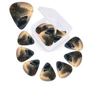 12 Pack canoe by the water Guitar Picks with Organizer Storage Box, 3 Different Thickness Celluloid Plectrums for Acoustic Guitar, Bass, Ukulele, Includes 0.46mm, 0.71mm, 0.96mm