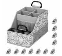 12 Pack Car Seat Organizer with Metal-Reinforced Cup Holders, 12 Storage Compartments Backseat Car Organizer, Travel Essentials for Kids Toys & Snacks, Non-Slip Seat Storage for SUV, Truck, Print